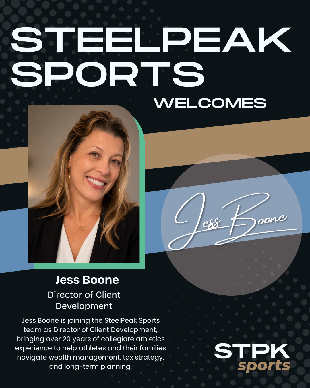 SteelPeak Sports Announcement- Jess Boone